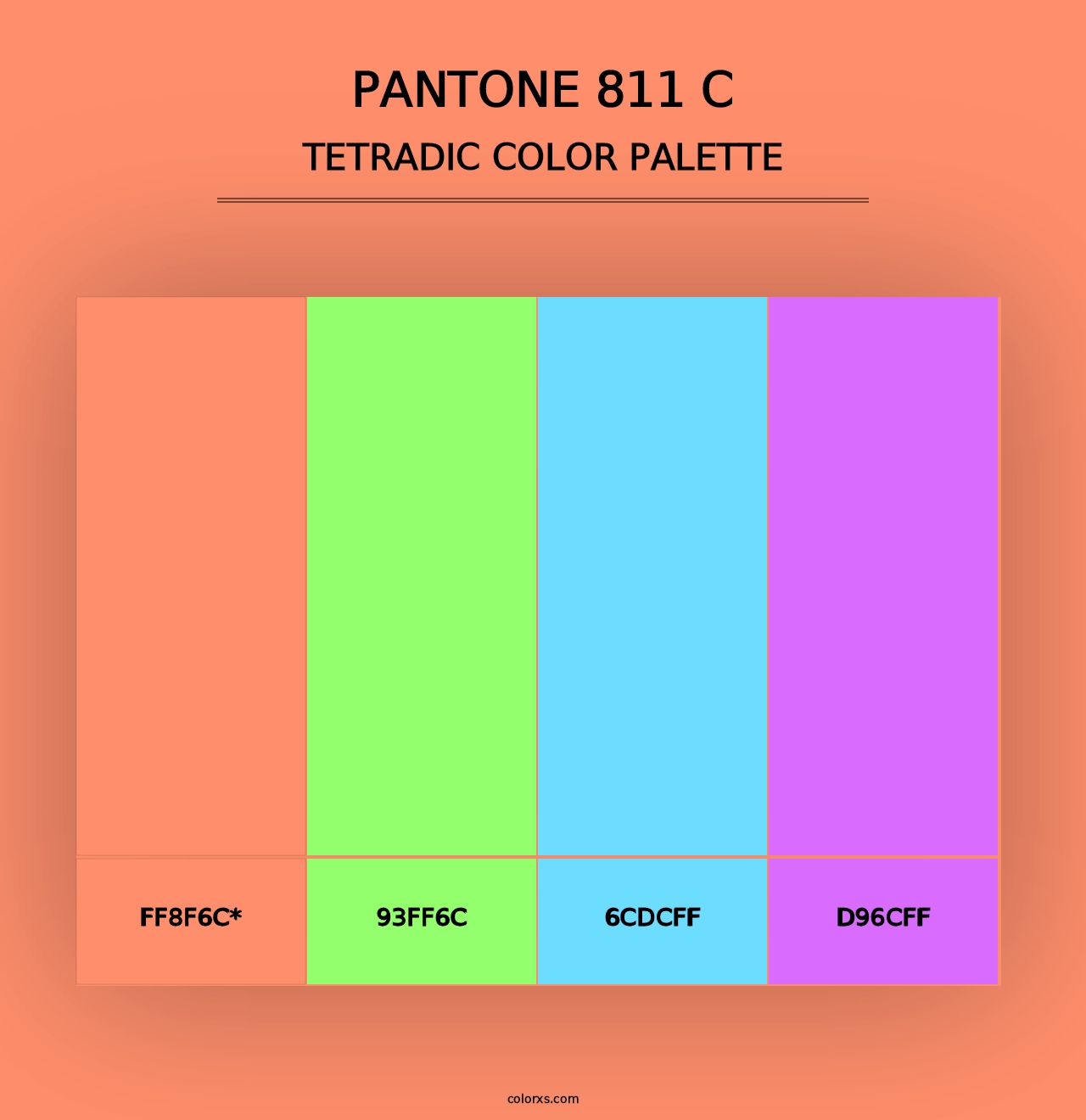 PANTONE 811 C - Tetradic Color Palette