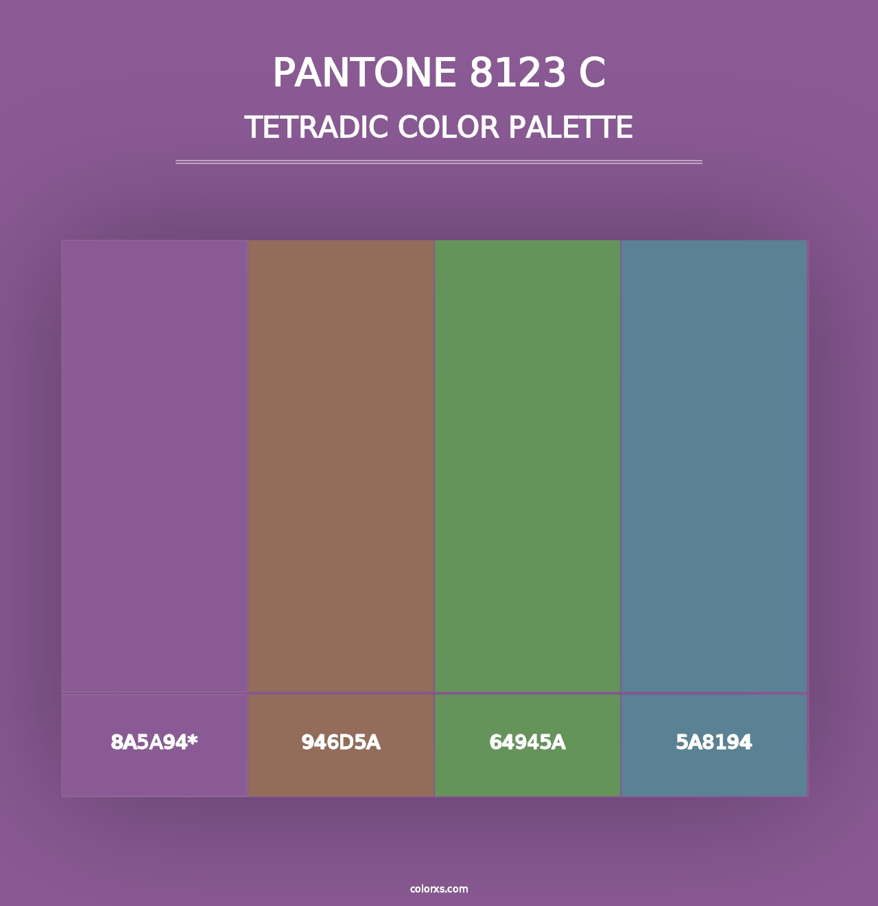 PANTONE 8123 C - Tetradic Color Palette