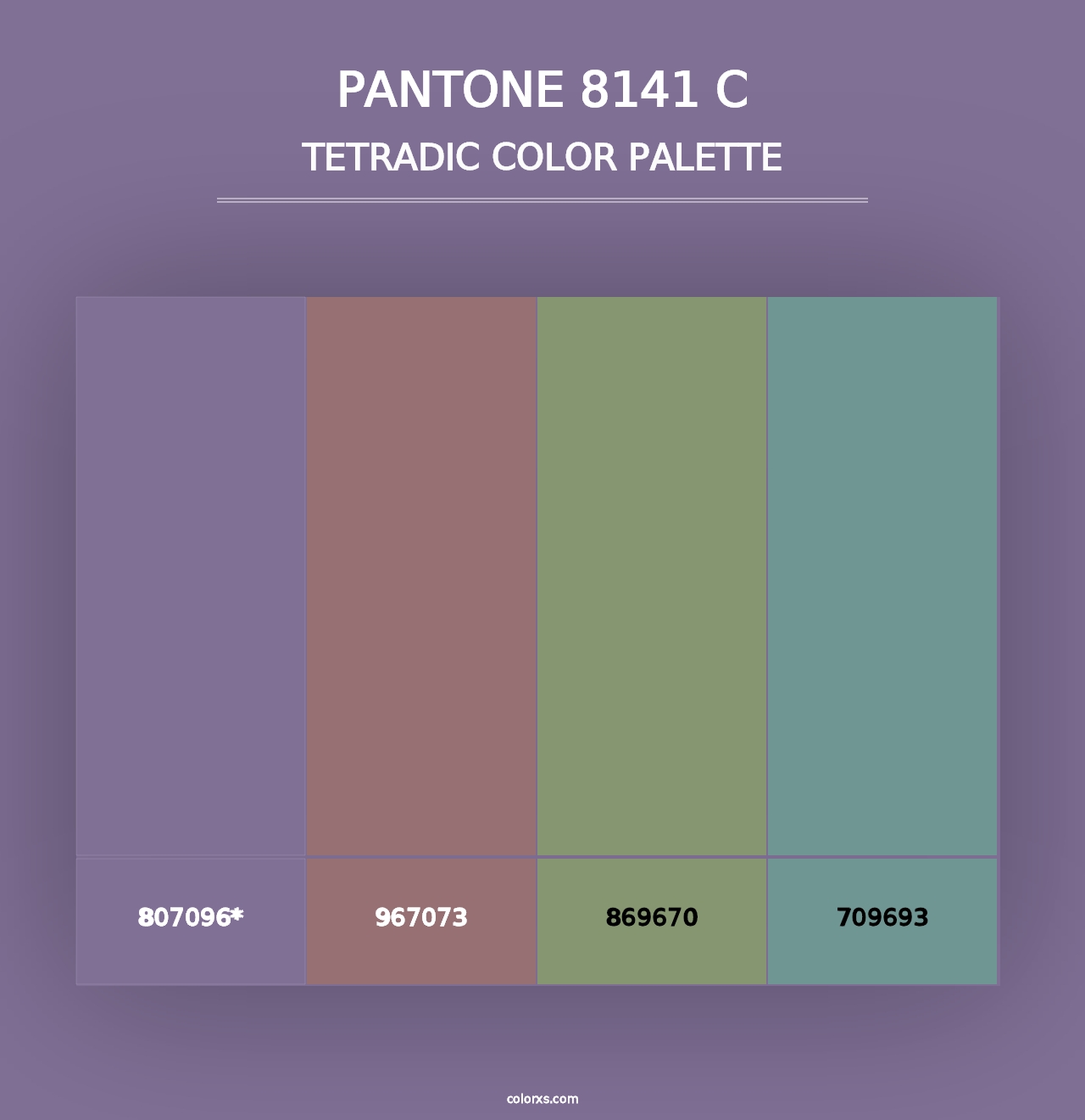 PANTONE 8141 C - Tetradic Color Palette