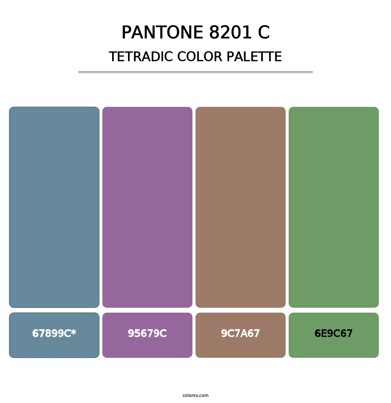 PANTONE 8201 C - Tetradic Color Palette