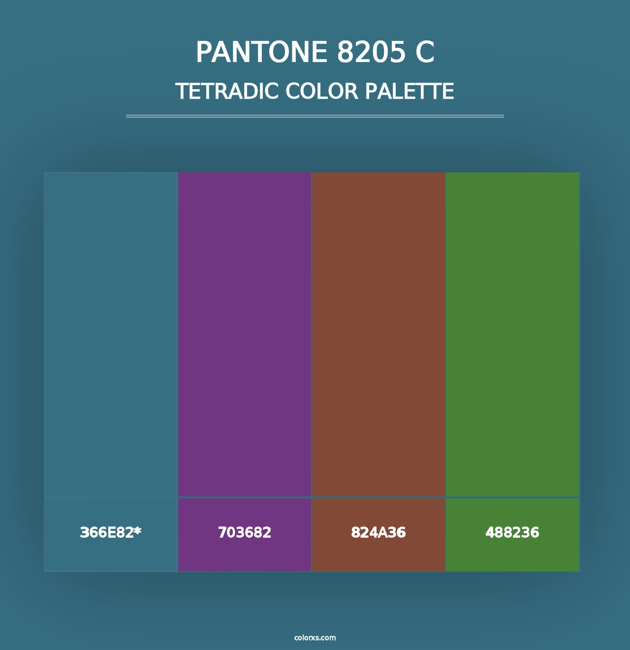 PANTONE 8205 C - Tetradic Color Palette