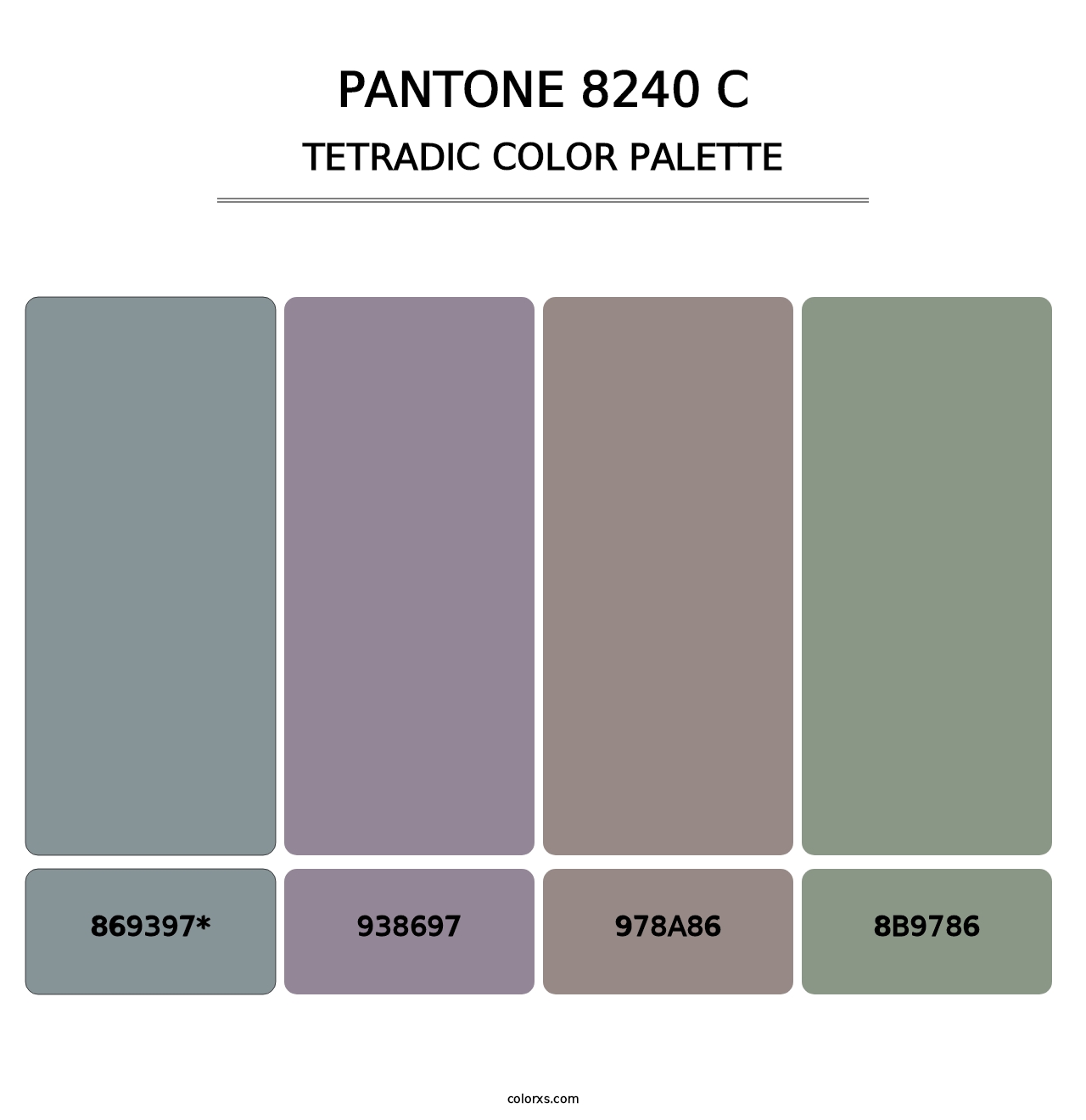 PANTONE 8240 C - Tetradic Color Palette