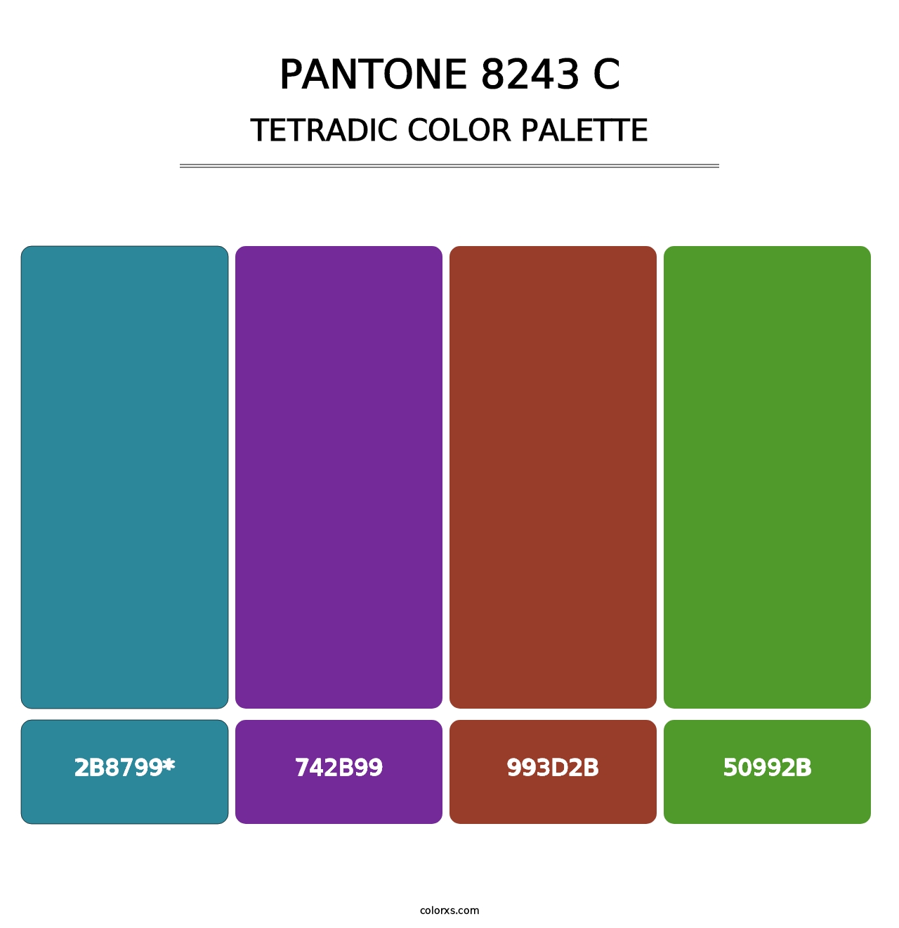 PANTONE 8243 C - Tetradic Color Palette