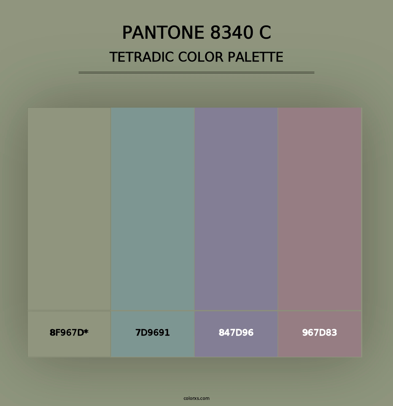 PANTONE 8340 C - Tetradic Color Palette