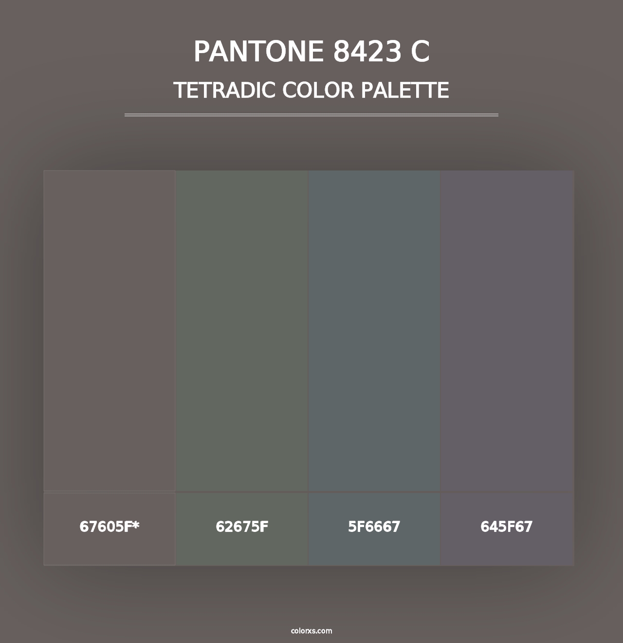 PANTONE 8423 C - Tetradic Color Palette