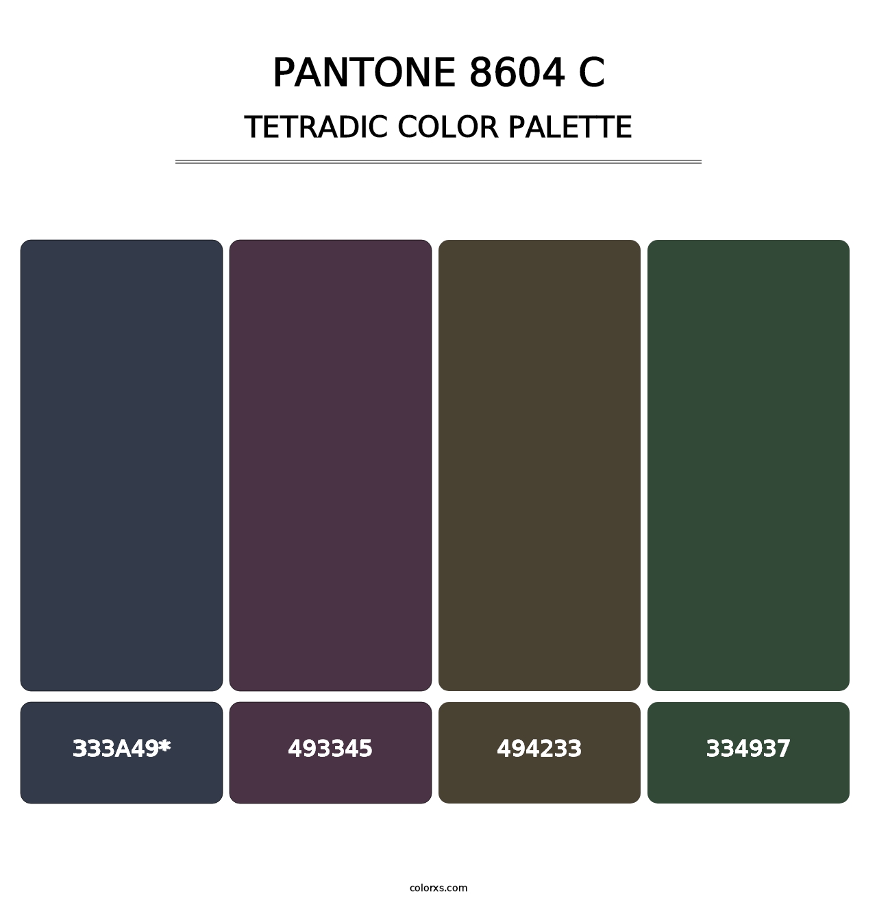 PANTONE 8604 C - Tetradic Color Palette