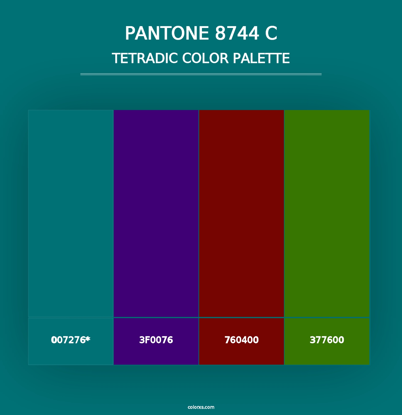 PANTONE 8744 C - Tetradic Color Palette