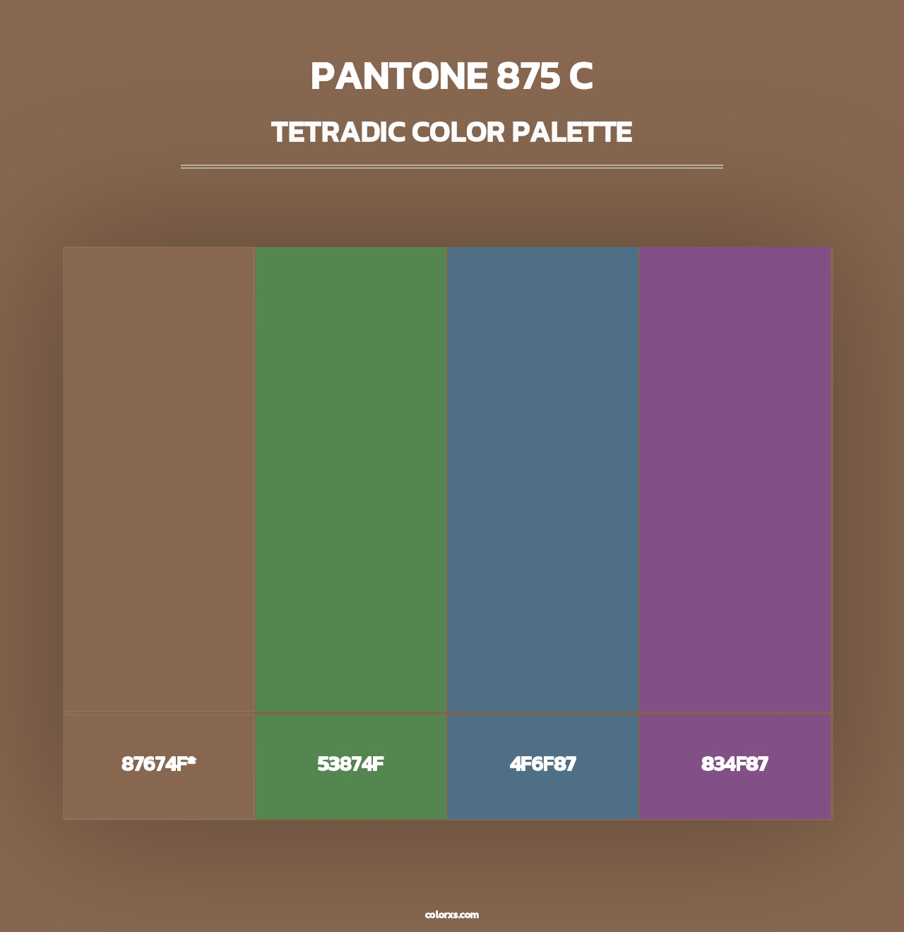 PANTONE 875 C - Tetradic Color Palette