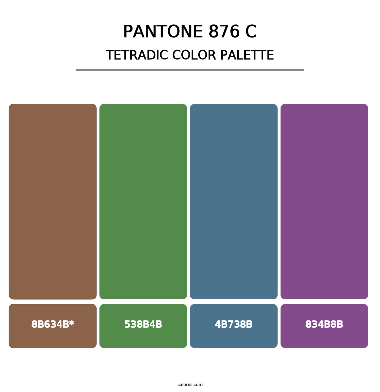 PANTONE 876 C - Tetradic Color Palette