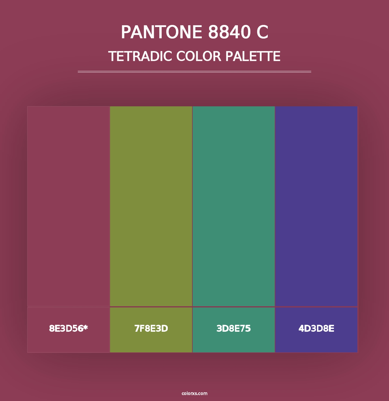 PANTONE 8840 C - Tetradic Color Palette