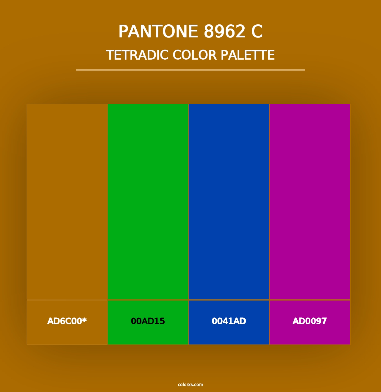 PANTONE 8962 C - Tetradic Color Palette