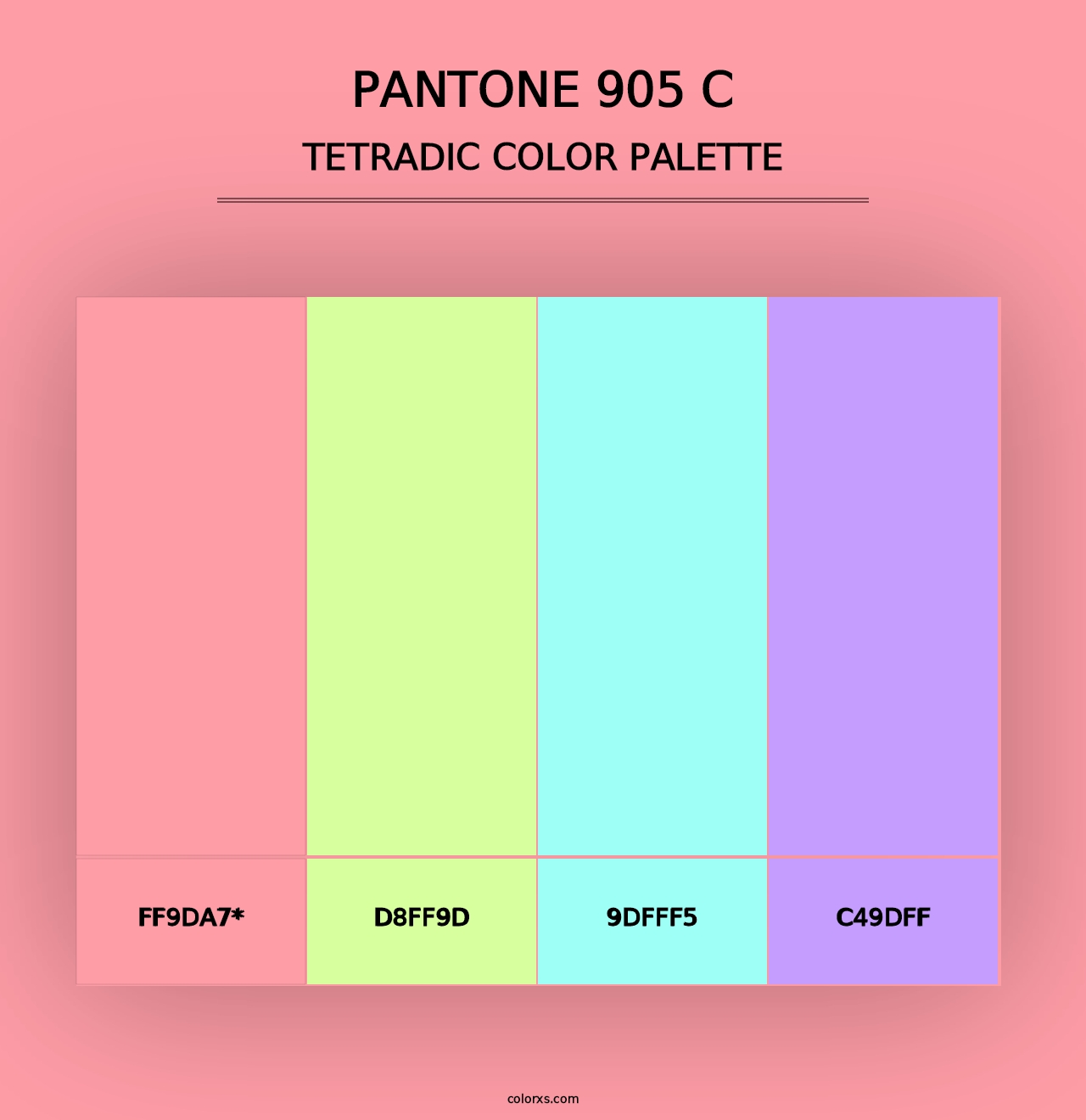 PANTONE 905 C - Tetradic Color Palette