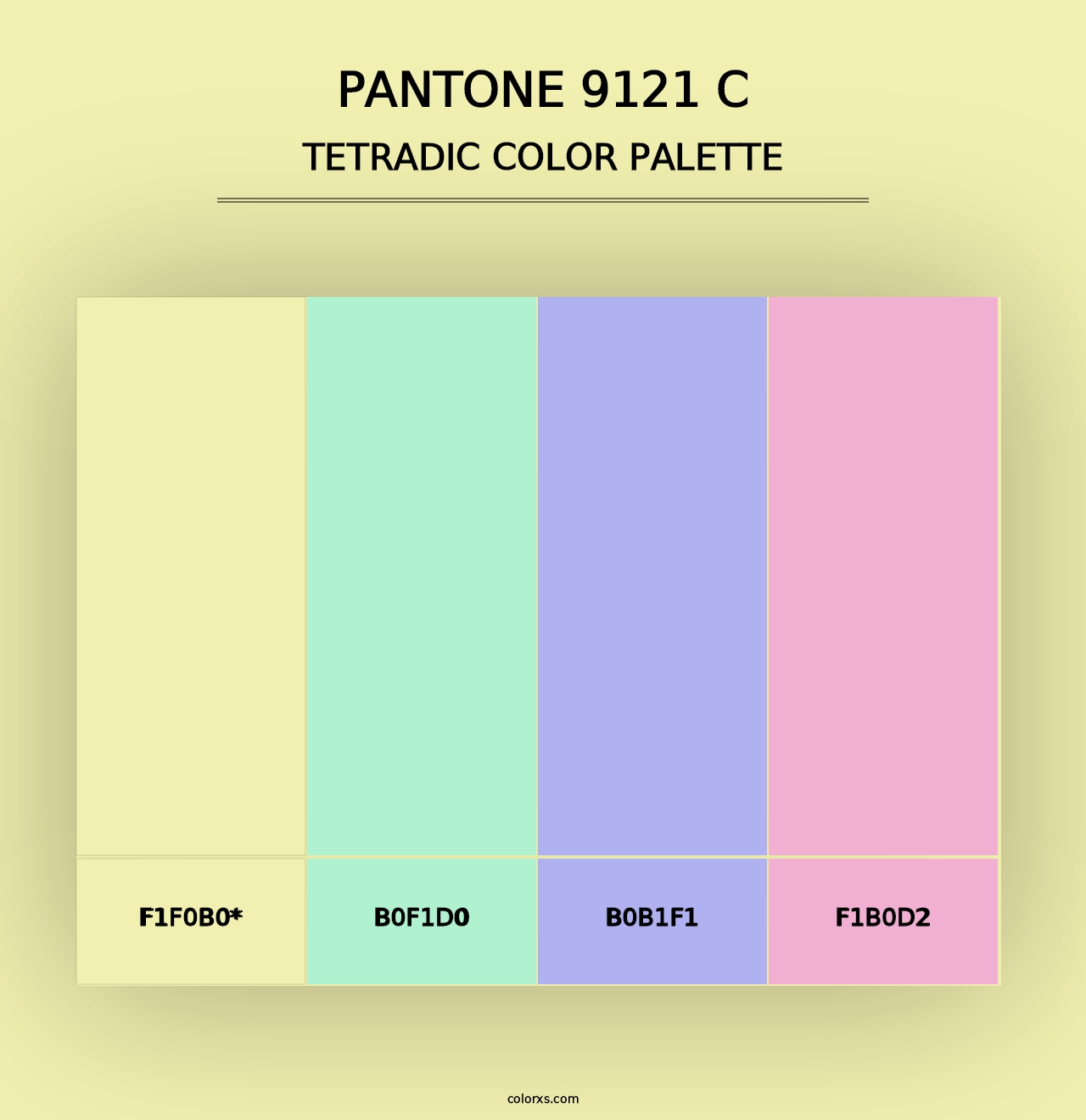 PANTONE 9121 C - Tetradic Color Palette