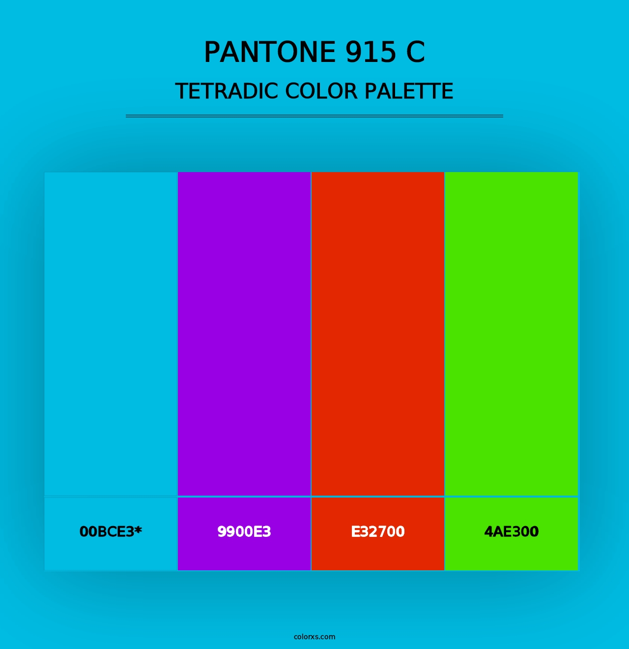 PANTONE 915 C - Tetradic Color Palette