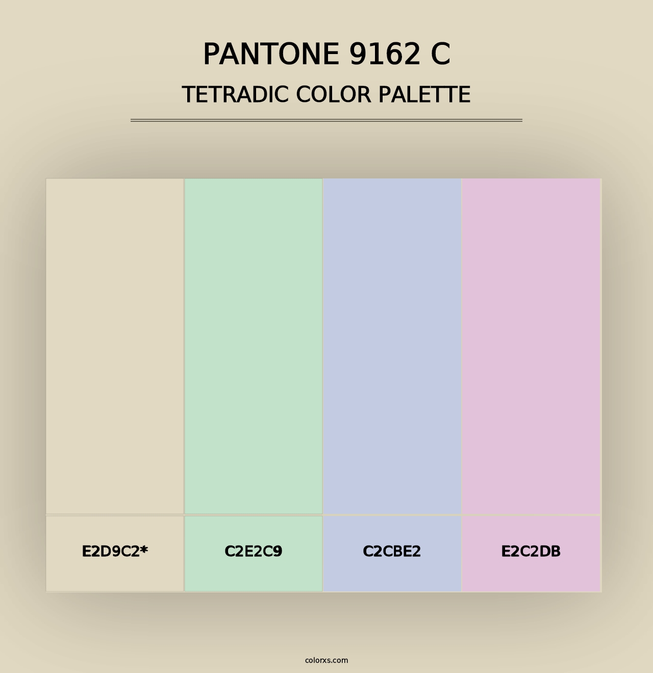 PANTONE 9162 C - Tetradic Color Palette