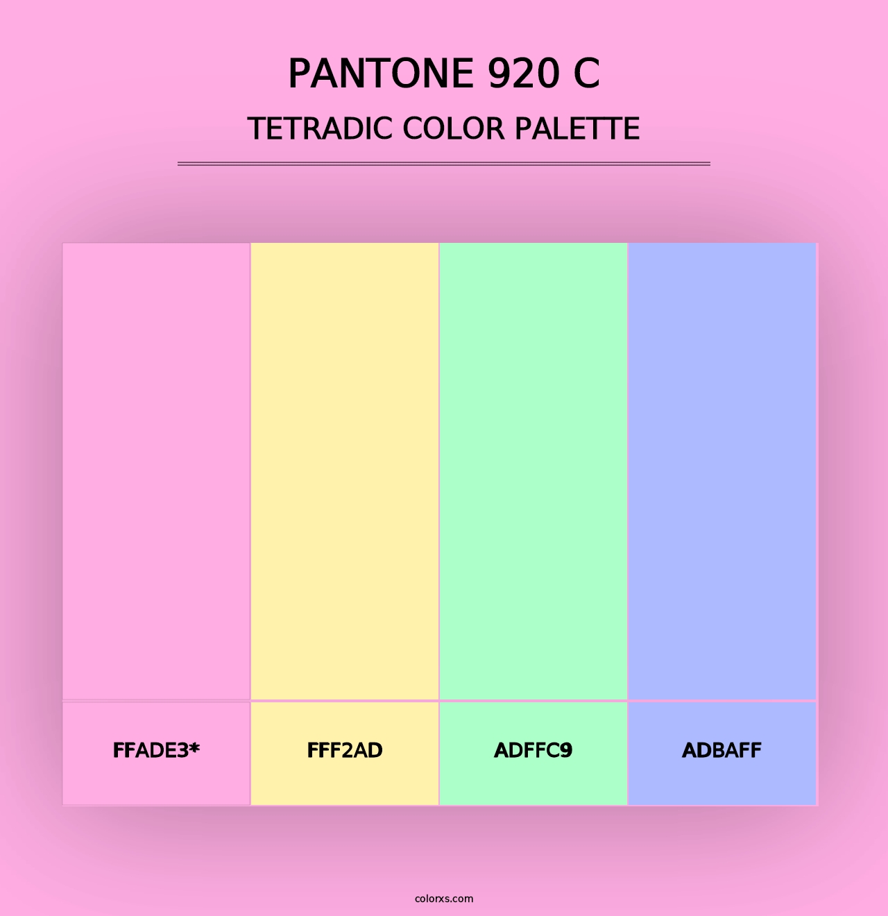 PANTONE 920 C - Tetradic Color Palette