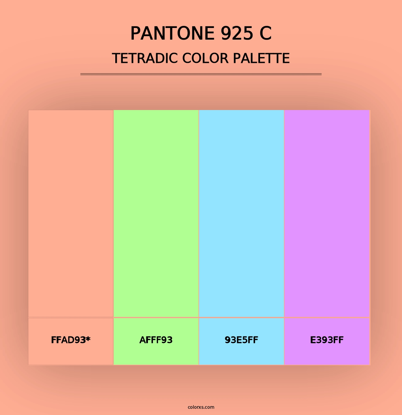 PANTONE 925 C - Tetradic Color Palette