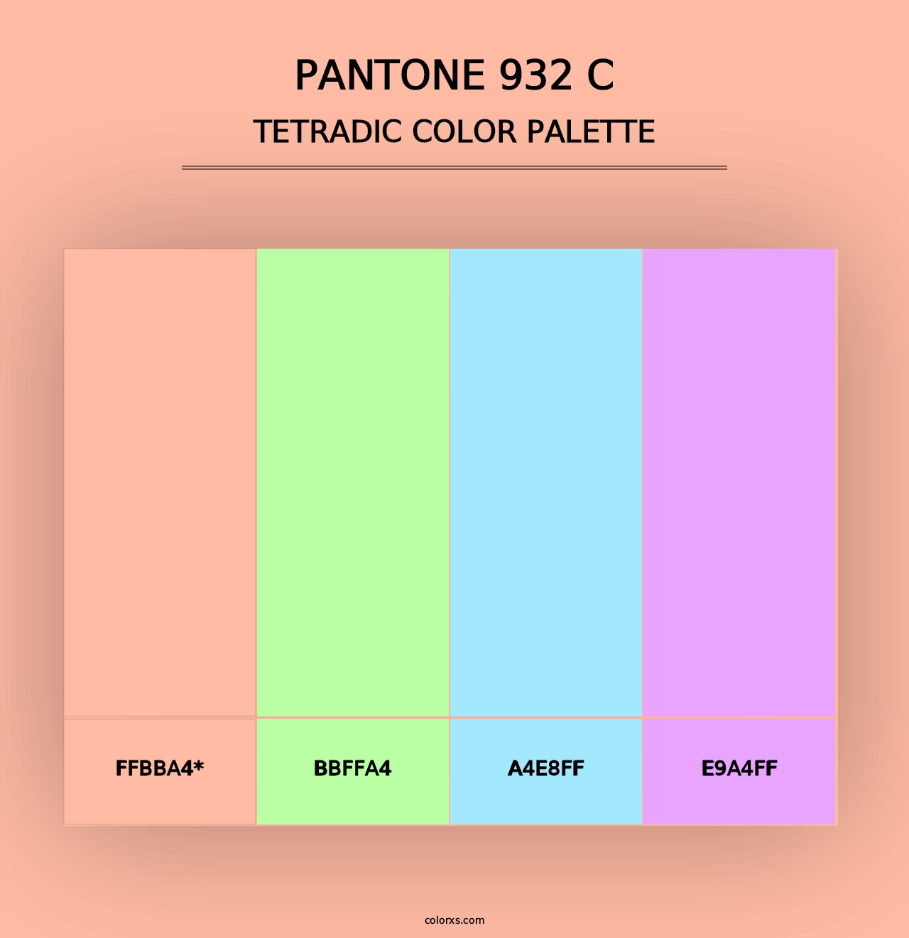 PANTONE 932 C - Tetradic Color Palette