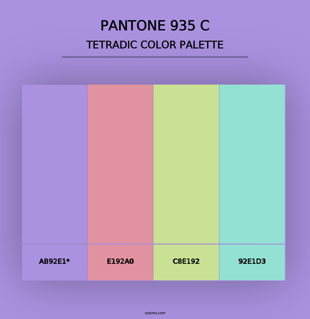 PANTONE 935 C - Tetradic Color Palette