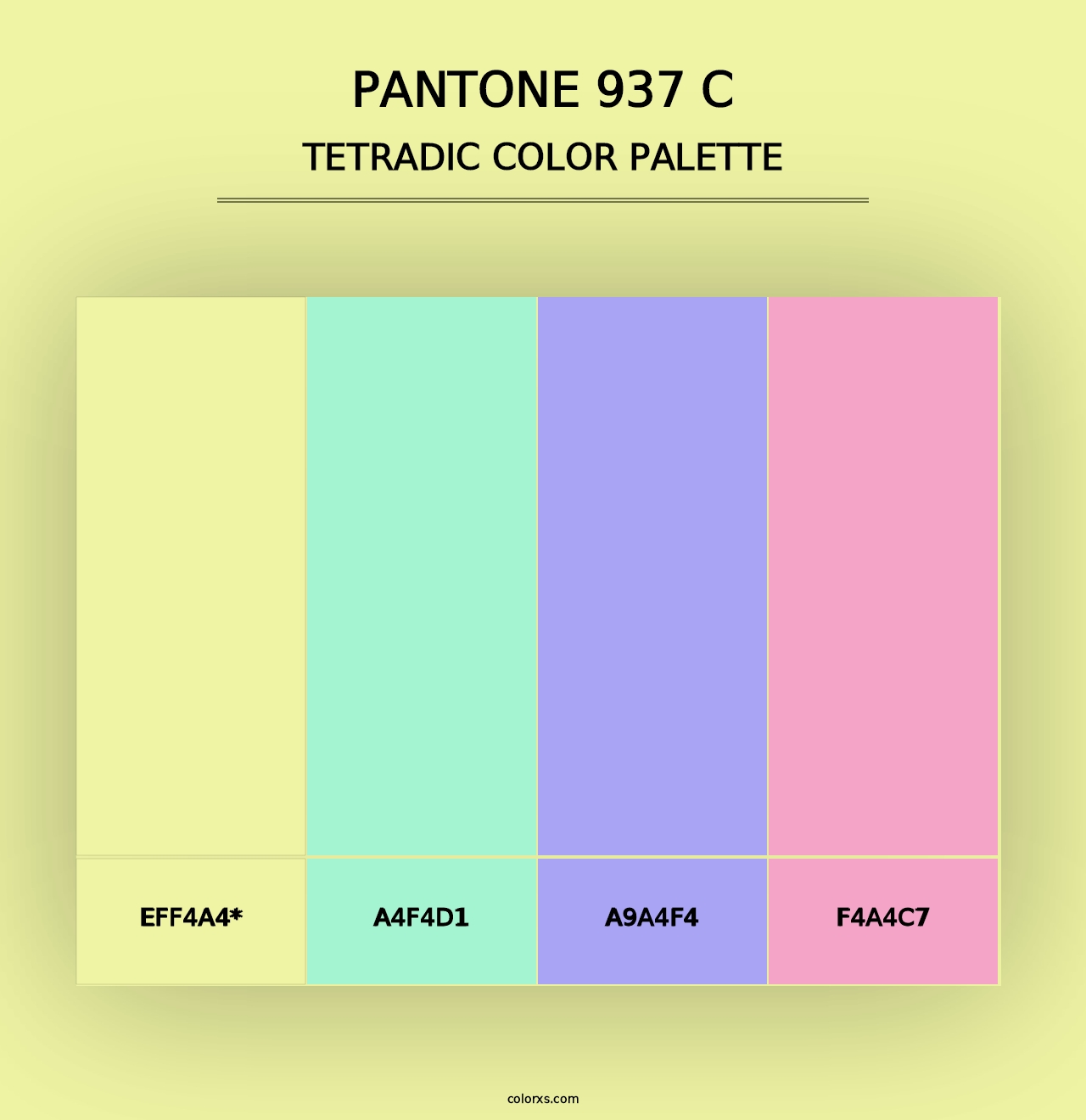 PANTONE 937 C - Tetradic Color Palette