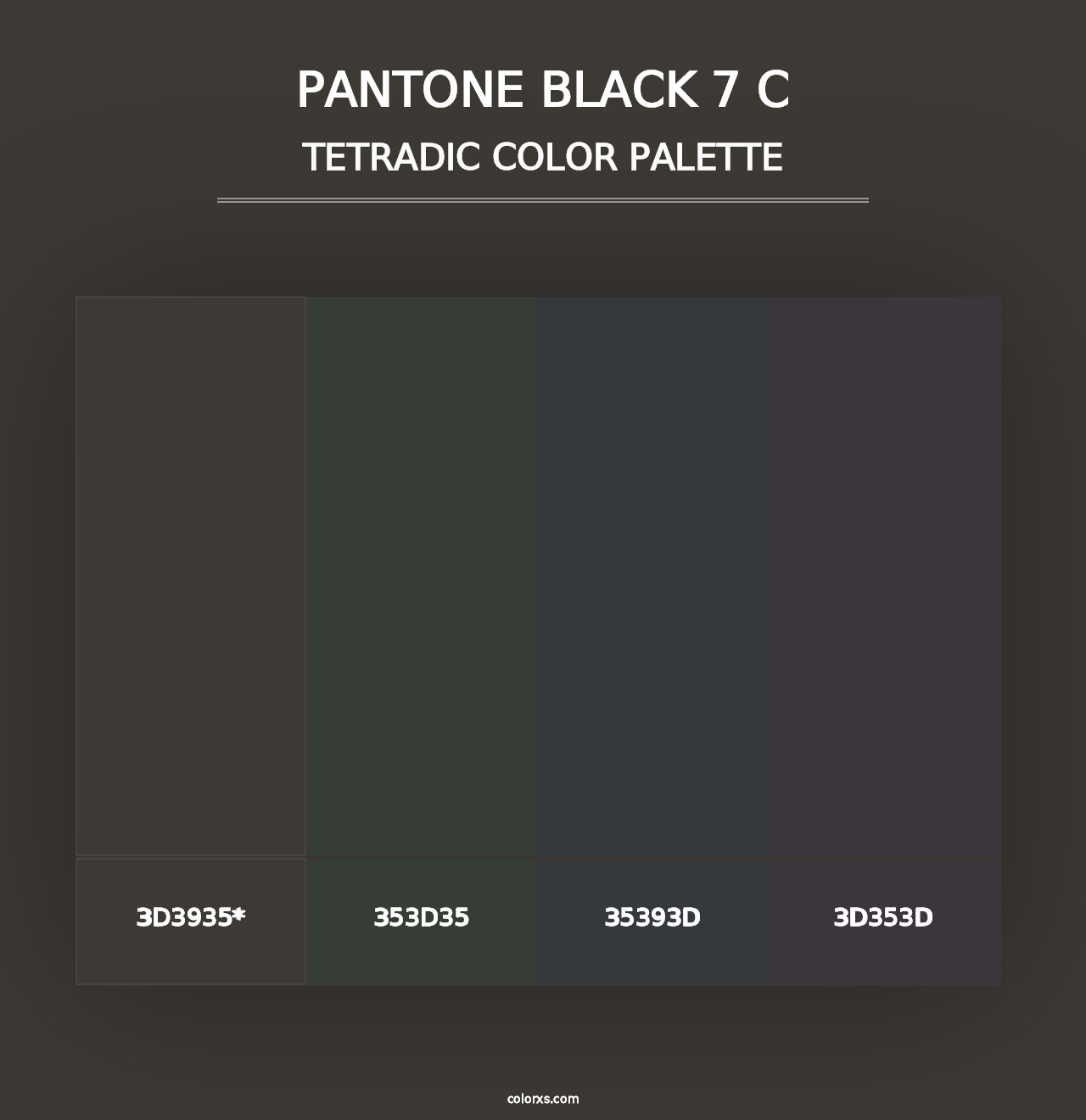 PANTONE Black 7 C - Tetradic Color Palette