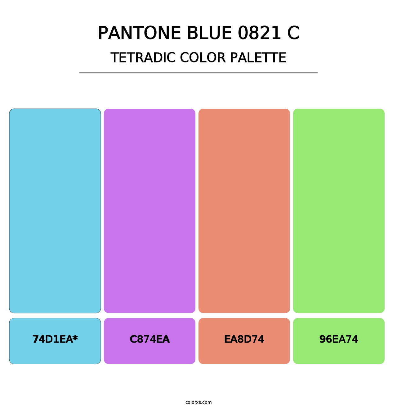 PANTONE Blue 0821 C - Tetradic Color Palette