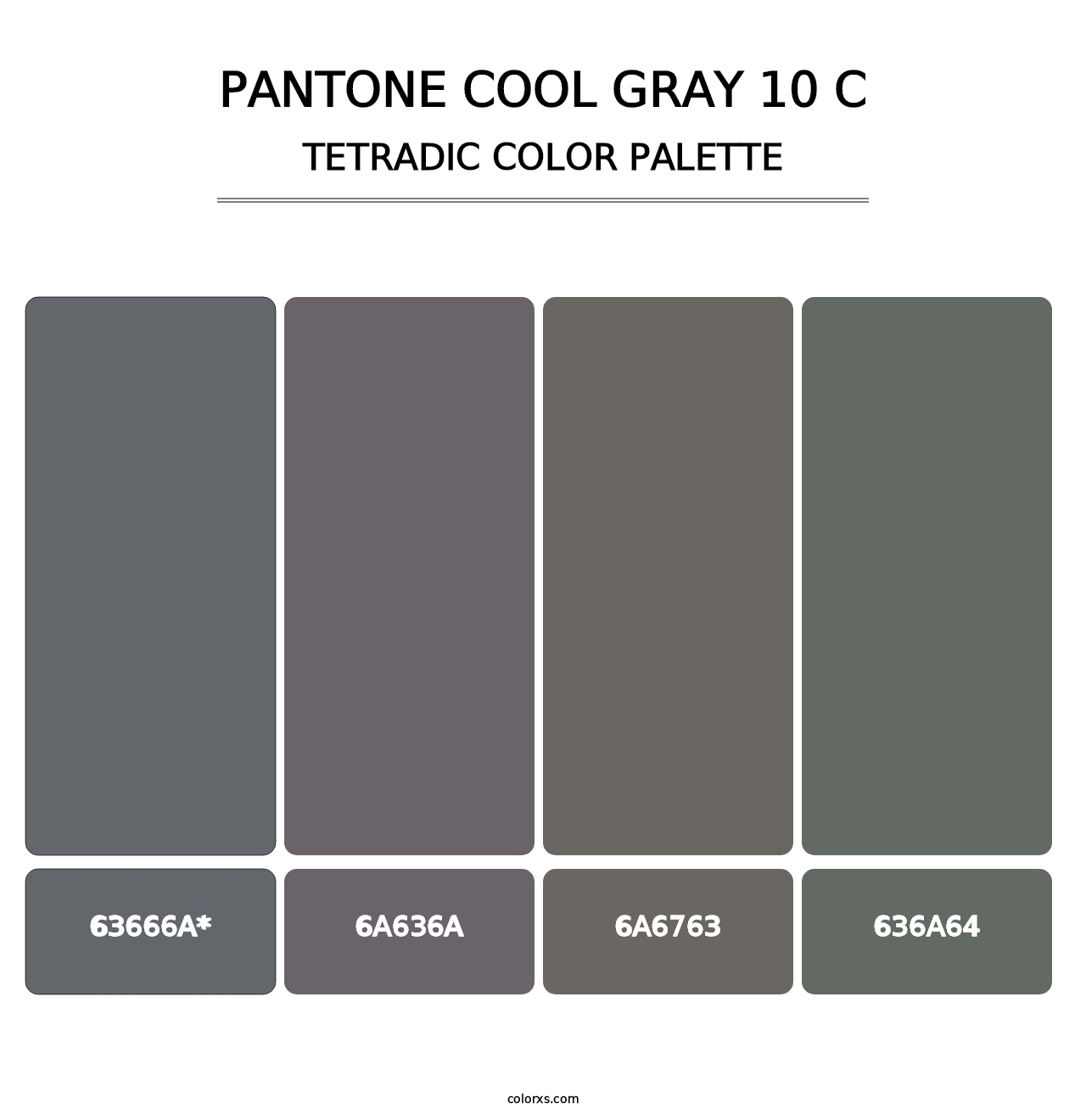 PANTONE Cool Gray 10 C - Tetradic Color Palette