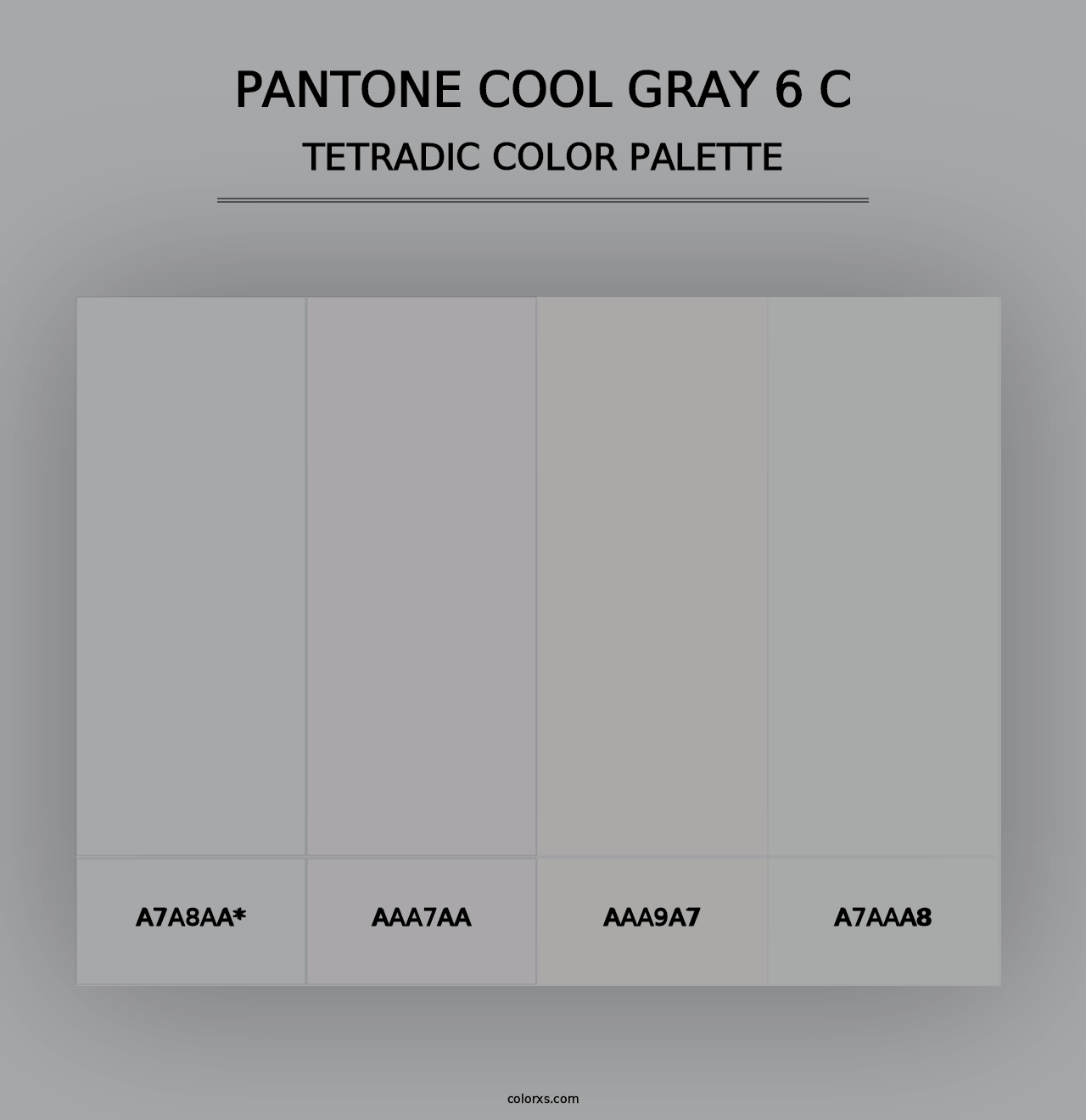 PANTONE Cool Gray 6 C - Tetradic Color Palette