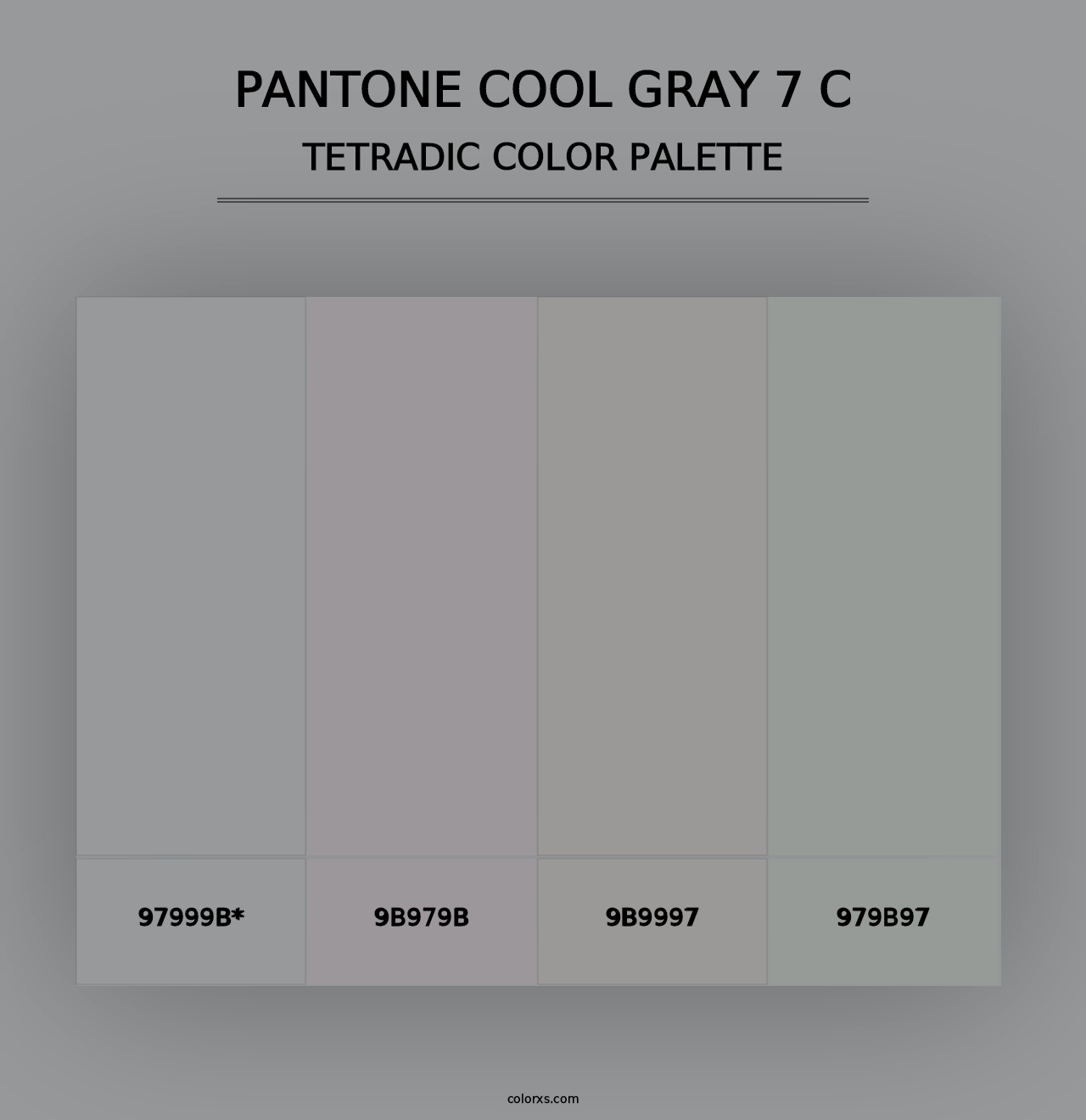 PANTONE Cool Gray 7 C - Tetradic Color Palette