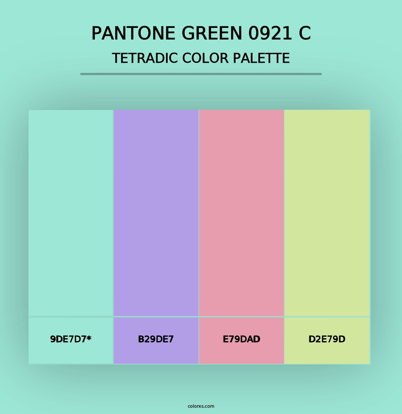 PANTONE Green 0921 C - Tetradic Color Palette