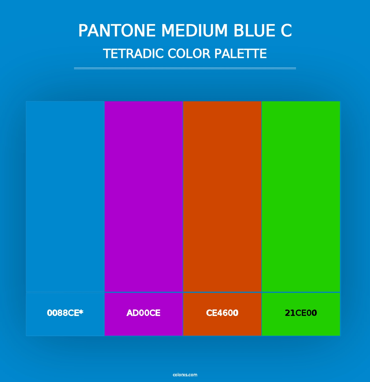 PANTONE Medium Blue C - Tetradic Color Palette