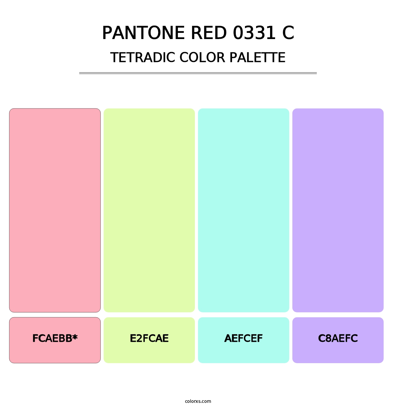 PANTONE Red 0331 C - Tetradic Color Palette