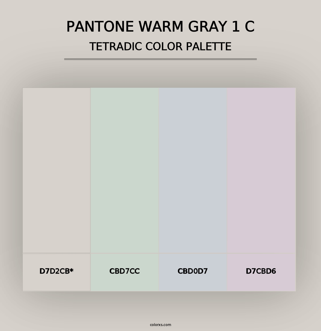 PANTONE Warm Gray 1 C - Tetradic Color Palette