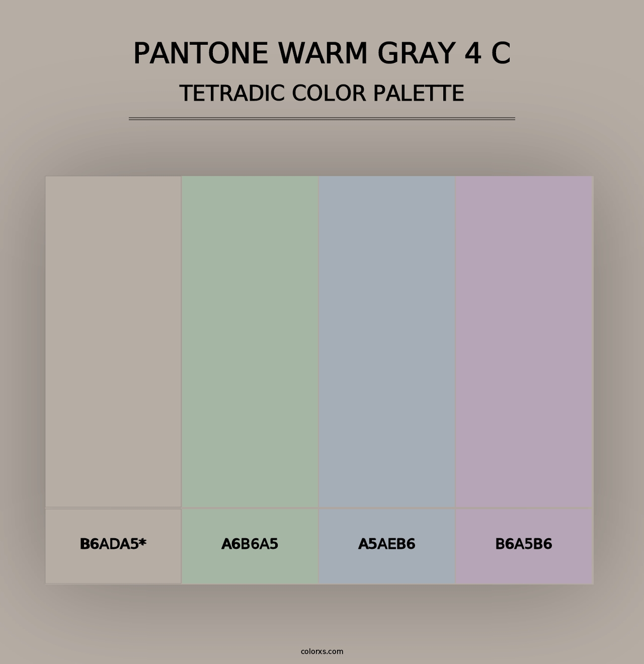 PANTONE Warm Gray 4 C - Tetradic Color Palette