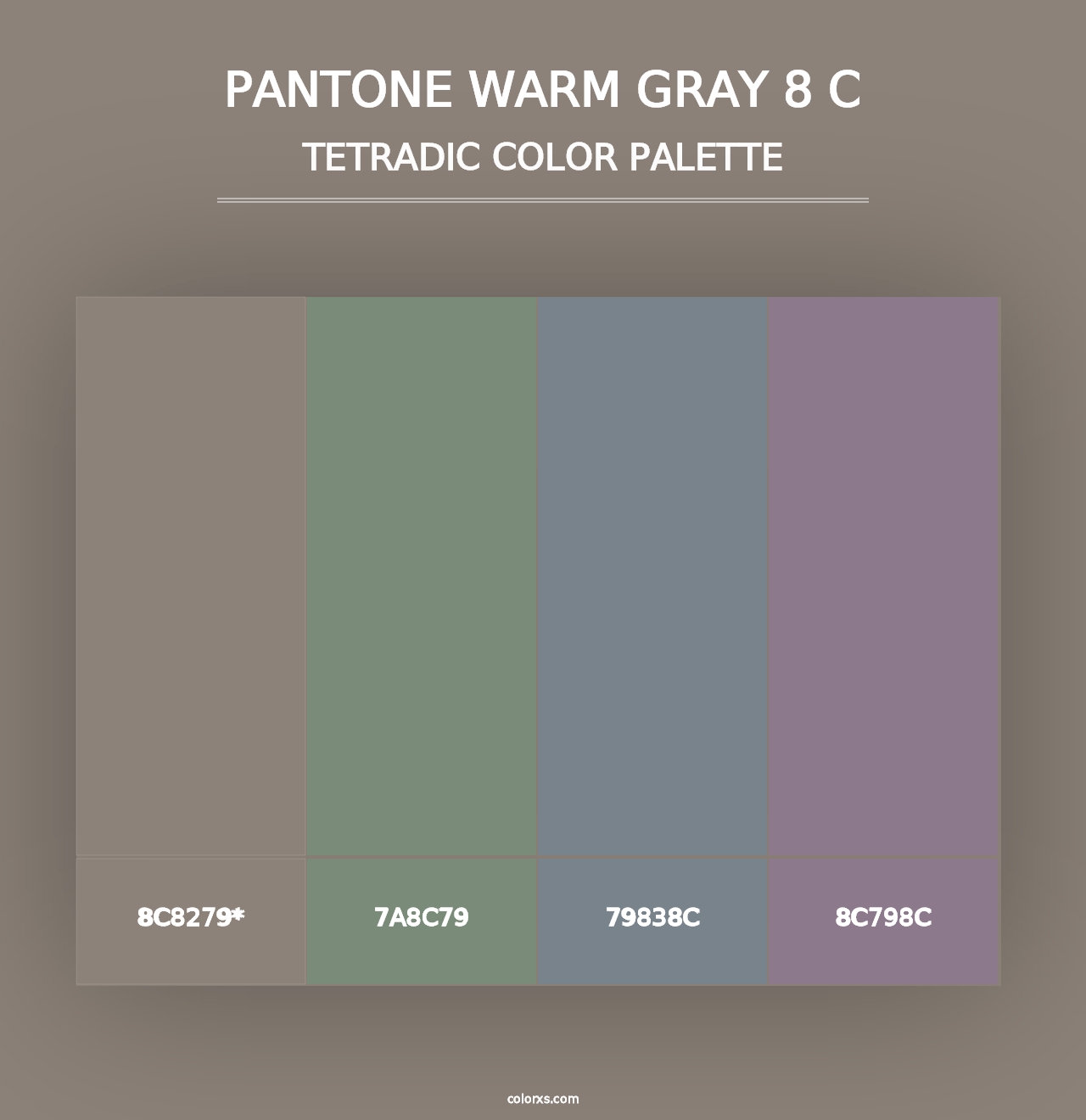 PANTONE Warm Gray 8 C - Tetradic Color Palette