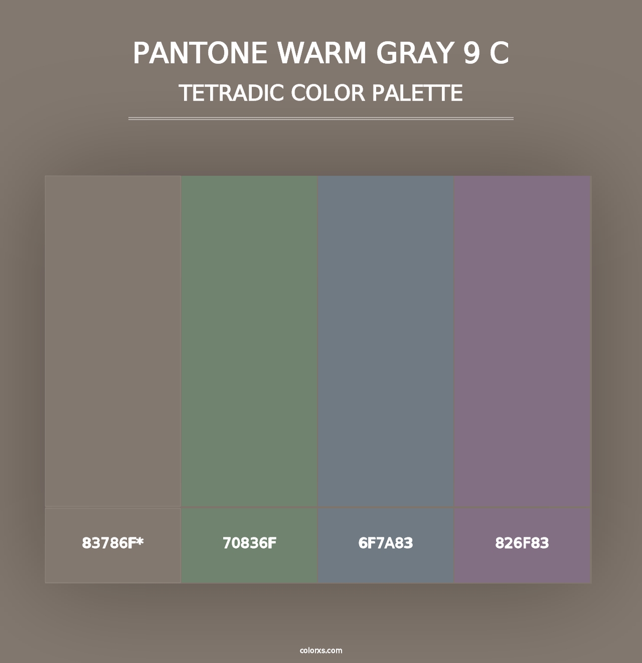 PANTONE Warm Gray 9 C - Tetradic Color Palette