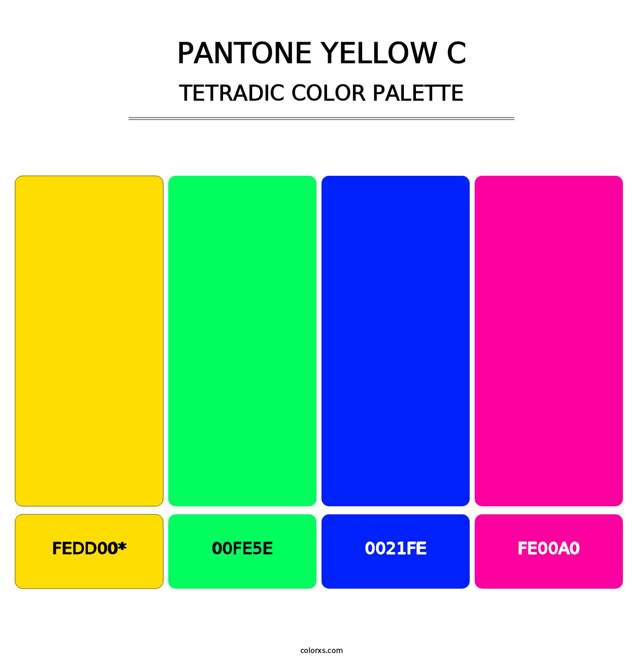 PANTONE Yellow C - Tetradic Color Palette