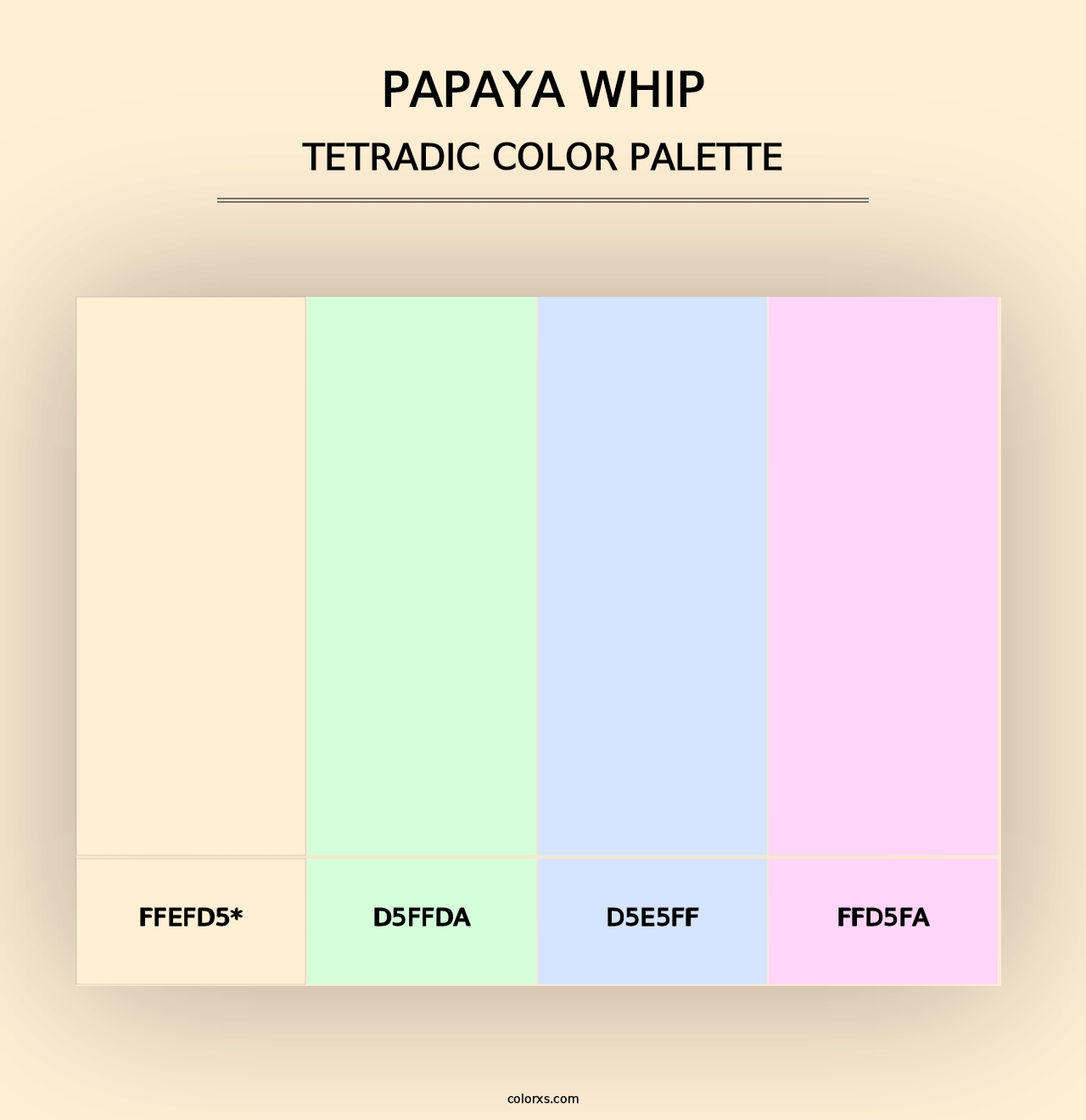 Papaya Whip - Tetradic Color Palette