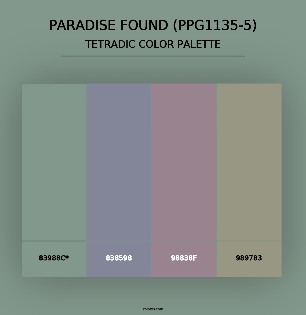 Paradise Found (PPG1135-5) - Tetradic Color Palette