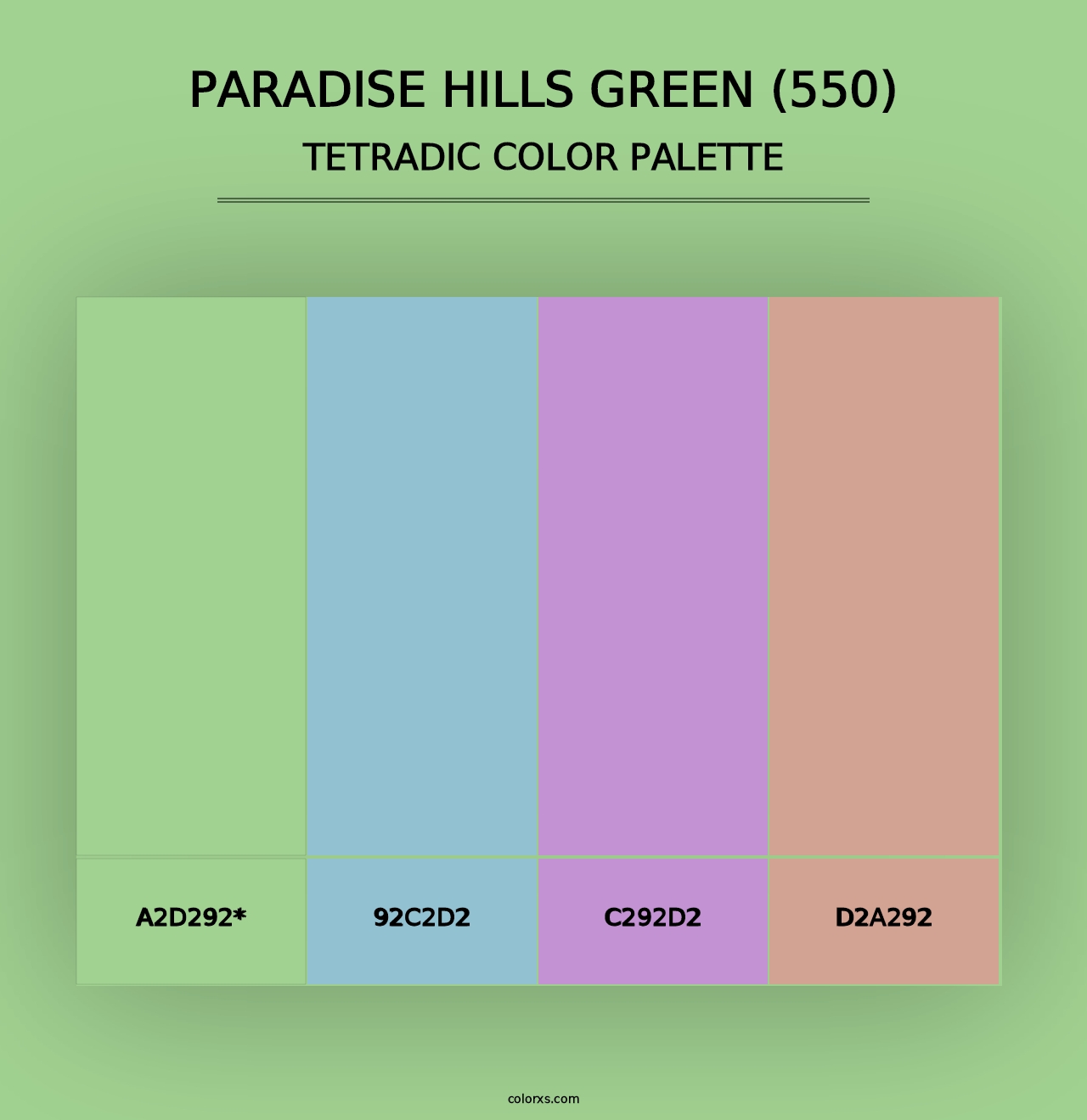 Paradise Hills Green (550) - Tetradic Color Palette