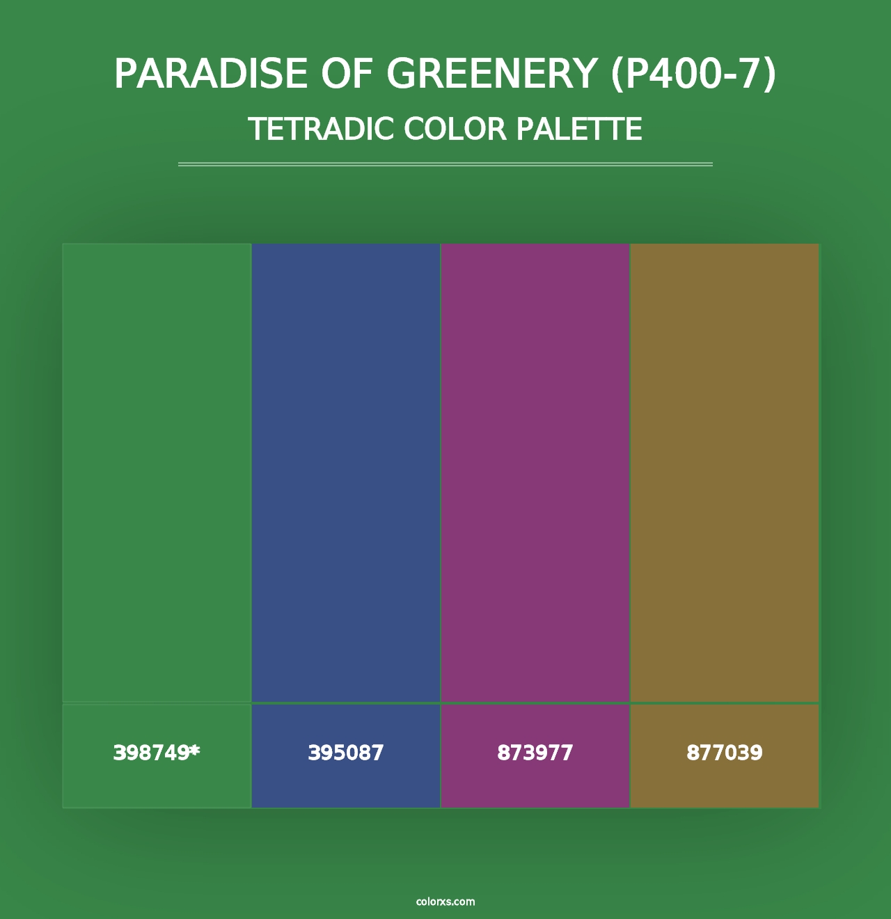 Paradise Of Greenery (P400-7) - Tetradic Color Palette