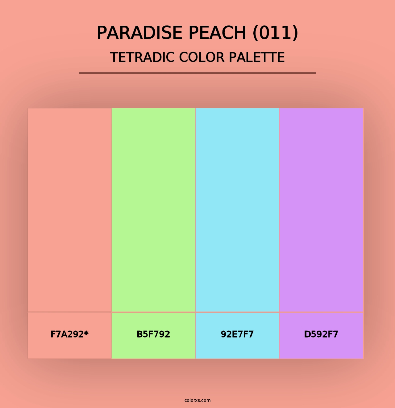 Paradise Peach (011) - Tetradic Color Palette