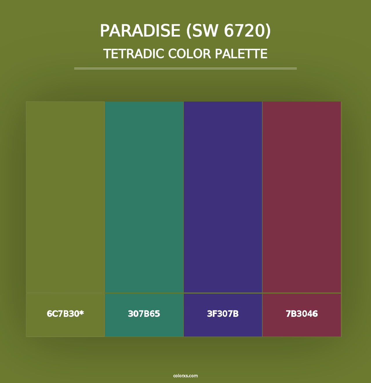 Paradise (SW 6720) - Tetradic Color Palette