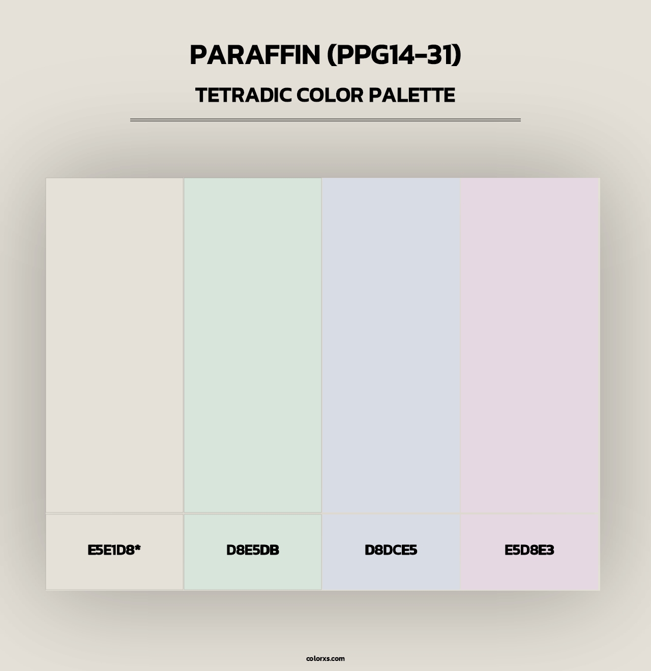 Paraffin (PPG14-31) - Tetradic Color Palette