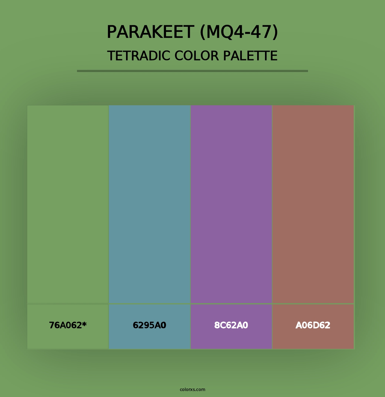 Parakeet (MQ4-47) - Tetradic Color Palette