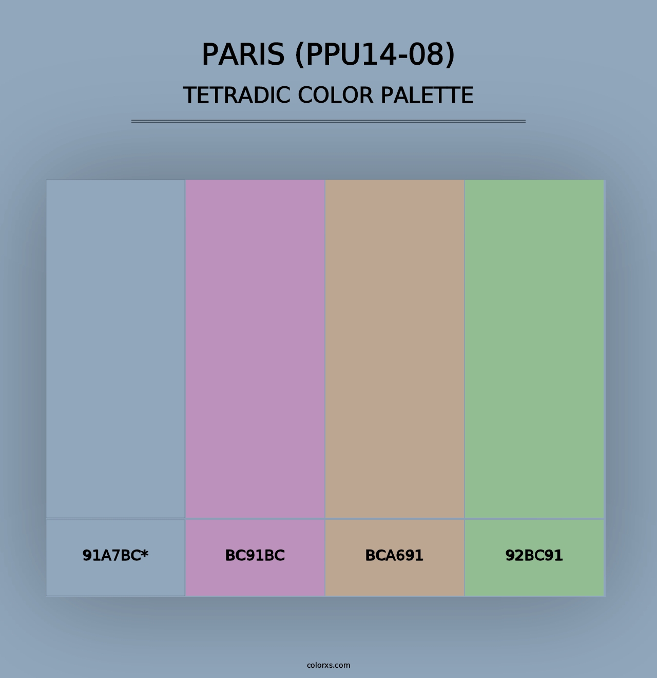 Paris (PPU14-08) - Tetradic Color Palette