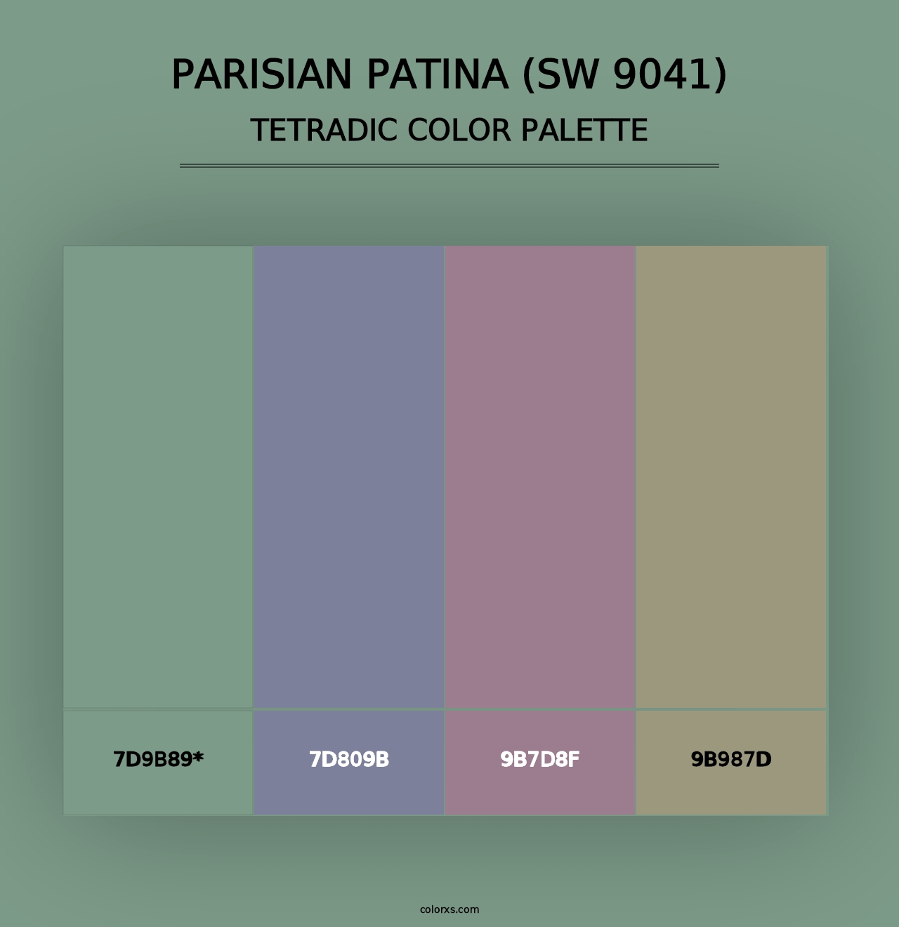 Parisian Patina (SW 9041) - Tetradic Color Palette