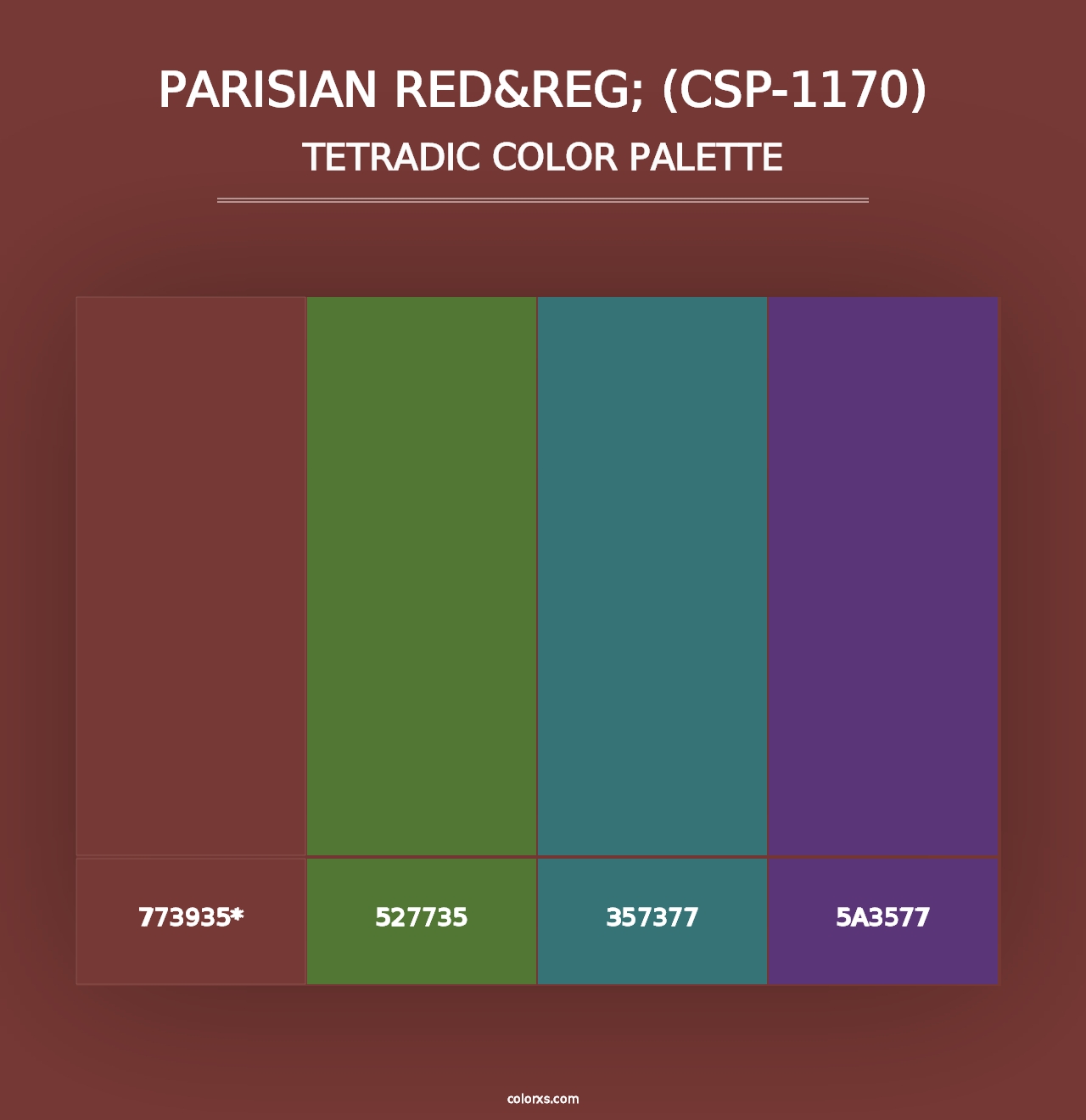 Parisian Red&reg; (CSP-1170) - Tetradic Color Palette