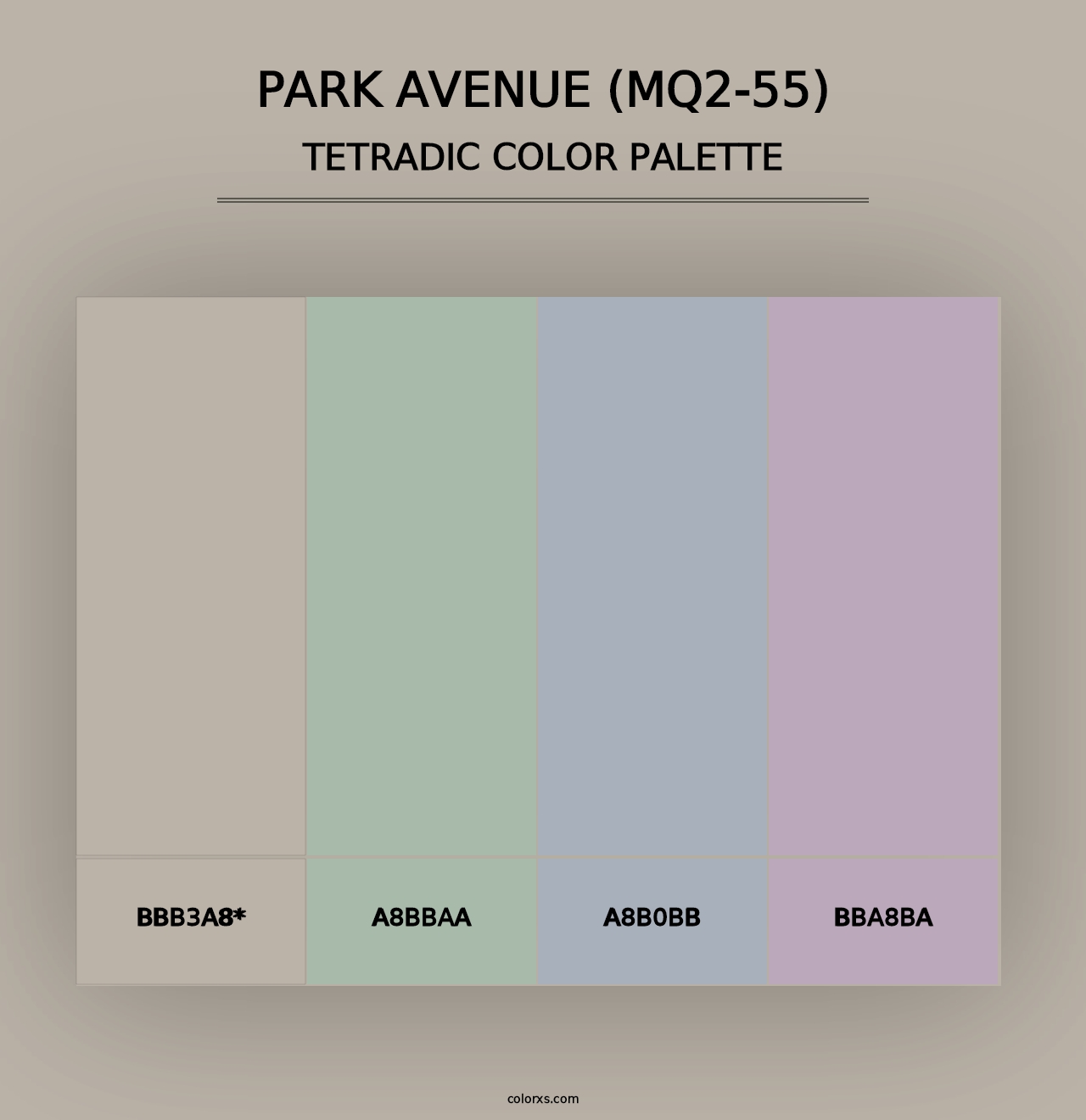 Park Avenue (MQ2-55) - Tetradic Color Palette