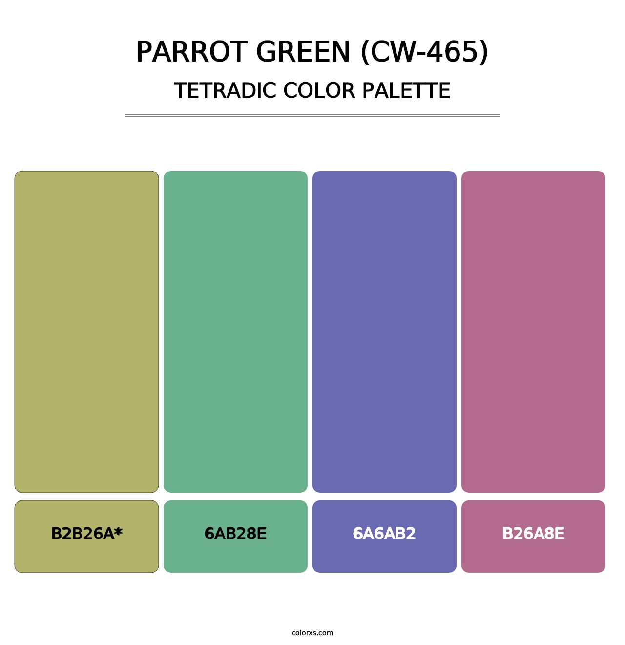 Parrot Green (CW-465) - Tetradic Color Palette